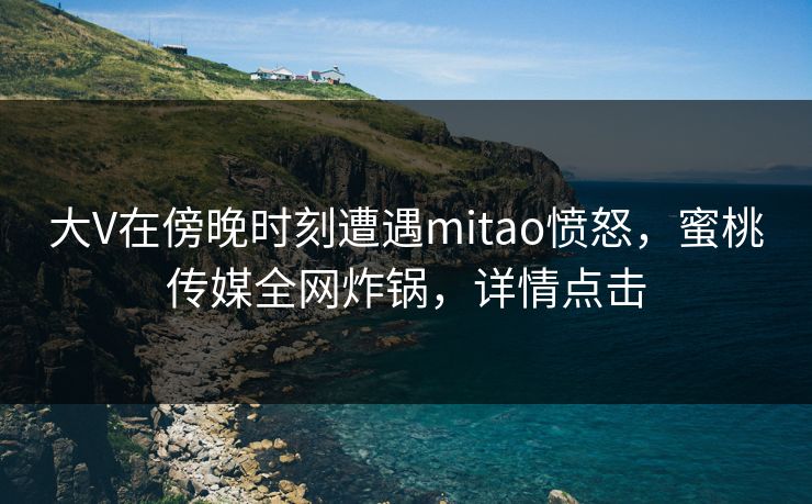 大V在傍晚时刻遭遇mitao愤怒，蜜桃传媒全网炸锅，详情点击