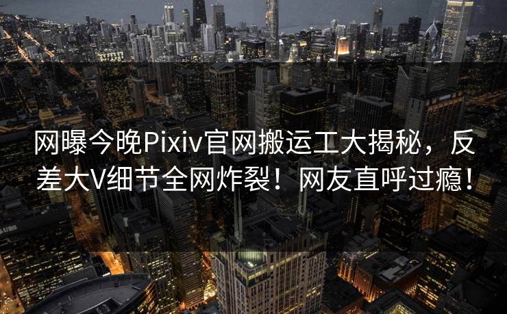 网曝今晚Pixiv官网搬运工大揭秘，反差大V细节全网炸裂！网友直呼过瘾！