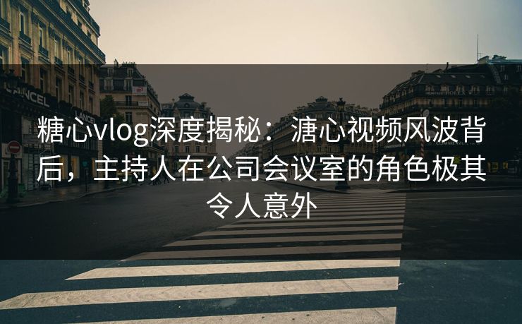 糖心vlog深度揭秘：溏心视频风波背后，主持人在公司会议室的角色极其令人意外